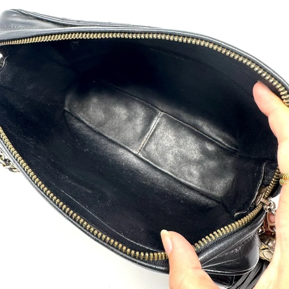 Chanel Vintage Black Quilted Camera Crossbody Bag –Quilted Caviar, Gold Hardware